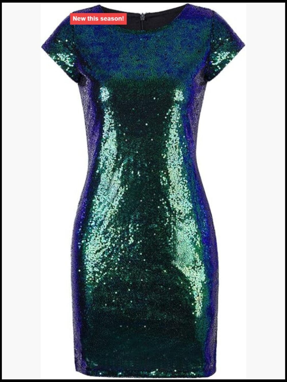 Sparkle Sequin Short Sleeve Flapper Party Club Dress